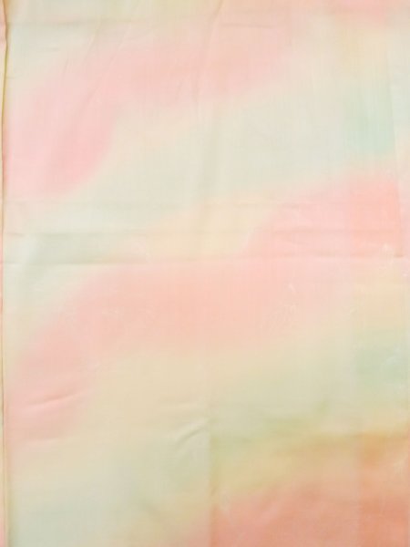 Photo3: K0602H Used Japanese Light  Pink JUBAN undergarment / Mousseline. Rose,   (Grade D) (3)