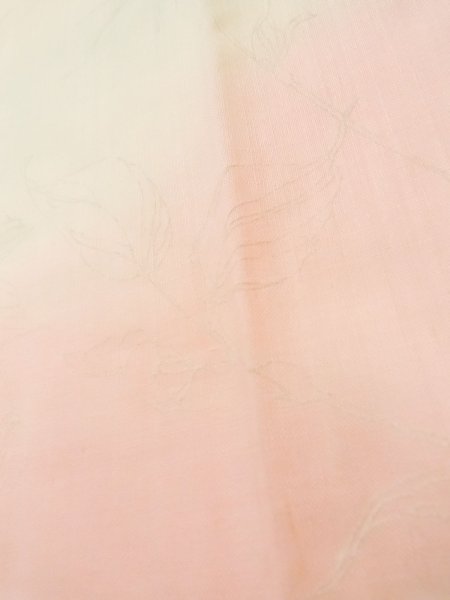 Photo9: K0602H Used Japanese Light  Pink JUBAN undergarment / Mousseline. Rose,   (Grade D) (9)