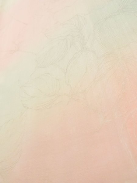 Photo10: K0602H Used Japanese Light  Pink JUBAN undergarment / Mousseline. Rose,   (Grade D) (10)