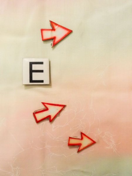 Photo18: K0602H Used Japanese Light  Pink JUBAN undergarment / Mousseline. Rose,   (Grade D) (18)