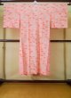 Photo2: K0602I Used Japanese   Pink JUBAN undergarment / Mousseline. UME plum bloom,   (Grade D) (2)