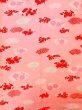 Photo4: K0602I Used Japanese   Pink JUBAN undergarment / Mousseline. UME plum bloom,   (Grade D) (4)