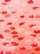 Photo5: K0602I Used Japanese   Pink JUBAN undergarment / Mousseline. UME plum bloom,   (Grade D) (5)