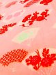 Photo9: K0602I Used Japanese   Pink JUBAN undergarment / Mousseline. UME plum bloom,   (Grade D) (9)
