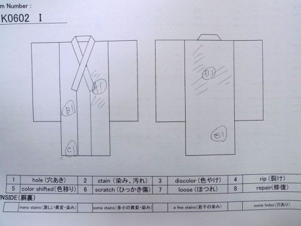 Photo14: K0602I Used Japanese   Pink JUBAN undergarment / Mousseline. UME plum bloom,   (Grade D) (14)