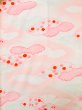 Photo3: K0602J Used Japanese   Pink JUBAN undergarment / Cotton. Flower, w/ hand embroidary half collar, fluorescent pink  (Grade B) (3)
