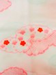 Photo5: K0602J Used Japanese   Pink JUBAN undergarment / Cotton. Flower, w/ hand embroidary half collar, fluorescent pink  (Grade B) (5)