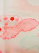 Photo6: K0602J Used Japanese   Pink JUBAN undergarment / Cotton. Flower, w/ hand embroidary half collar, fluorescent pink  (Grade B) (6)