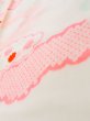 Photo10: K0602J Used Japanese   Pink JUBAN undergarment / Cotton. Flower, w/ hand embroidary half collar, fluorescent pink  (Grade B) (10)