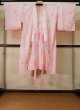 Photo1: K0602O Vintage Japanese women   Pink JUBAN undergarment / Synthetic. UME plum bloom   (Grade D) (1)