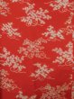 Photo3: K0603D Used Japanese   Red JUBAN undergarment / Silk. Flower, For kids  (Grade C) (3)