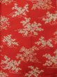 Photo4: K0603D Used Japanese   Red JUBAN undergarment / Silk. Flower, For kids  (Grade C) (4)