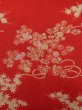 Photo5: K0603D Used Japanese   Red JUBAN undergarment / Silk. Flower, For kids  (Grade C) (5)