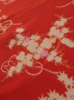 Photo8: K0603D Used Japanese   Red JUBAN undergarment / Silk. Flower, For kids  (Grade C) (8)