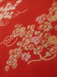 Photo11: K0603D Used Japanese   Red JUBAN undergarment / Silk. Flower, For kids  (Grade C) (11)