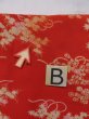 Photo16: K0603D Used Japanese   Red JUBAN undergarment / Silk. Flower, For kids  (Grade C) (16)