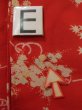 Photo19: K0603D Used Japanese   Red JUBAN undergarment / Silk. Flower, For kids  (Grade C) (19)