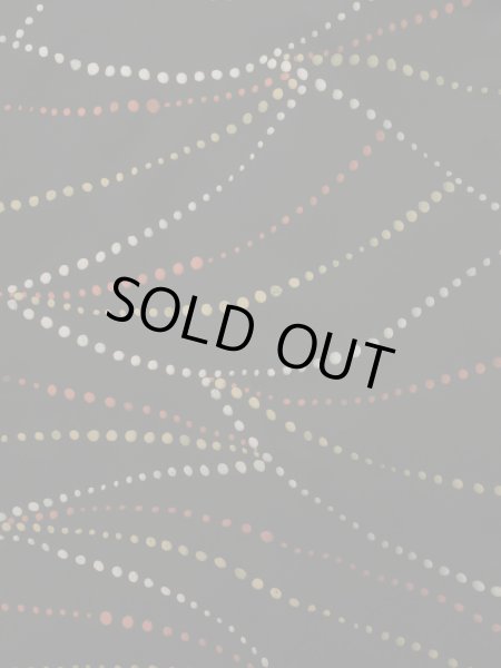 Photo3: K0609M Used Japanese   Black HAORI short jacket / Silk. Abstract pattern,   (Grade C) (3)