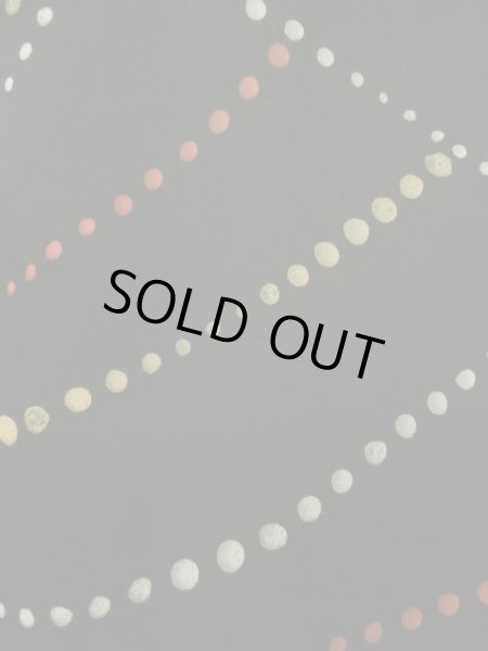 Photo6: K0609M Used Japanese   Black HAORI short jacket / Silk. Abstract pattern,   (Grade C) (6)