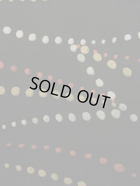 Photo7: K0609M Used Japanese   Black HAORI short jacket / Silk. Abstract pattern,   (Grade C) (7)