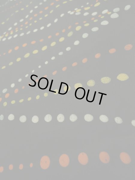 Photo8: K0609M Used Japanese   Black HAORI short jacket / Silk. Abstract pattern,   (Grade C) (8)