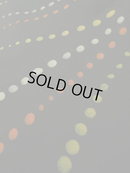 Photo9: K0609M Used Japanese   Black HAORI short jacket / Silk. Abstract pattern,   (Grade C) (9)