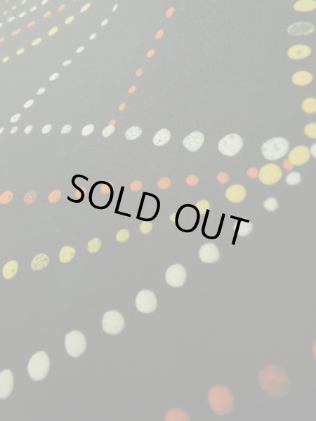 Photo10: K0609M Used Japanese   Black HAORI short jacket / Silk. Abstract pattern,   (Grade C) (10)