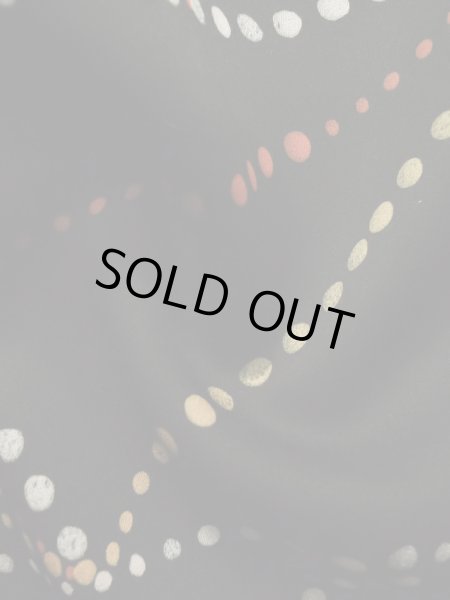 Photo12: K0609M Used Japanese   Black HAORI short jacket / Silk. Abstract pattern,   (Grade C) (12)