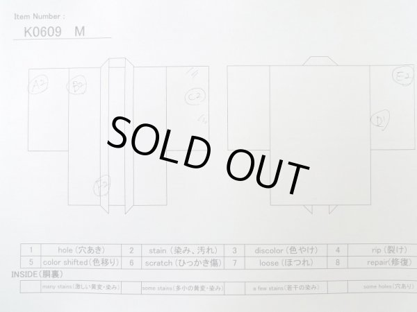 Photo13: K0609M Used Japanese   Black HAORI short jacket / Silk. Abstract pattern,   (Grade C) (13)