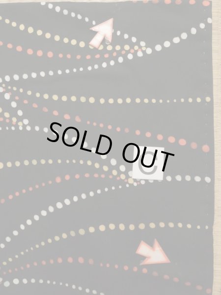 Photo16: K0609M Used Japanese   Black HAORI short jacket / Silk. Abstract pattern,   (Grade C) (16)