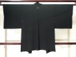 Photo2: K0616D Used Japanese   Black HAORI short jacket / Silk. Flower,   (Grade B) (2)