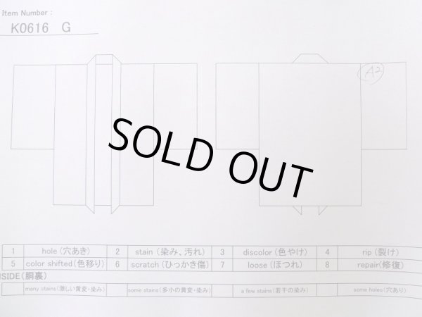 Photo16: K0616G Used Japanese Pale  Orange HAORI short jacket / Silk. Abstract pattern peacock motif on the lining  (Grade A) (16)