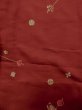 Photo4: K0617C Used Japanese   Red HAORI short jacket / Synthetic.  ball, Hairpin, Windmill, umbrella, Thread winding  (Grade C) (4)