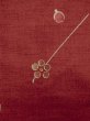 Photo7: K0617C Used Japanese   Red HAORI short jacket / Synthetic.  ball, Hairpin, Windmill, umbrella, Thread winding  (Grade C) (7)