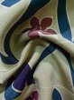 Photo11: K0624B Used Japanese Pale Light Taupe HAORI short jacket / Silk. Flower,   (Grade C) (11)