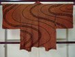 Photo2: Mint K0630H Used Japanese Heather  Orange HAORI short jacket / Silk. Abstract pattern   (Grade A) (2)
