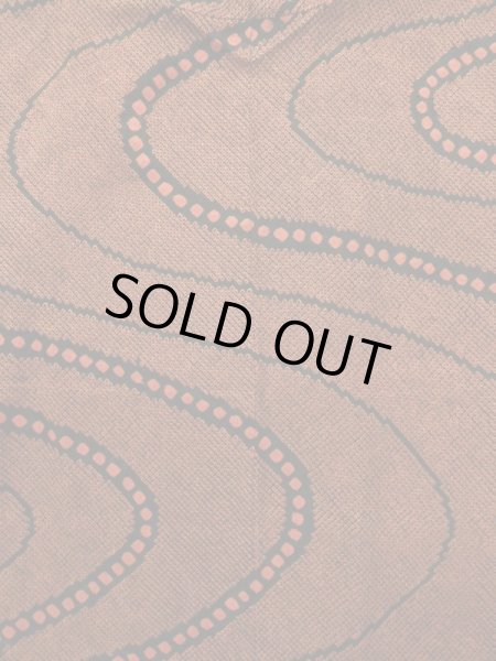 Photo3: Mint K0630H Used Japanese Heather  Orange HAORI short jacket / Silk. Abstract pattern   (Grade A) (3)