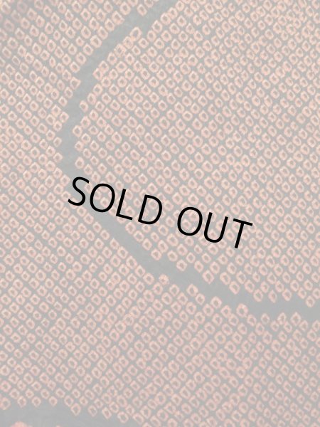 Photo5: Mint K0630H Used Japanese Heather  Orange HAORI short jacket / Silk. Abstract pattern   (Grade A) (5)