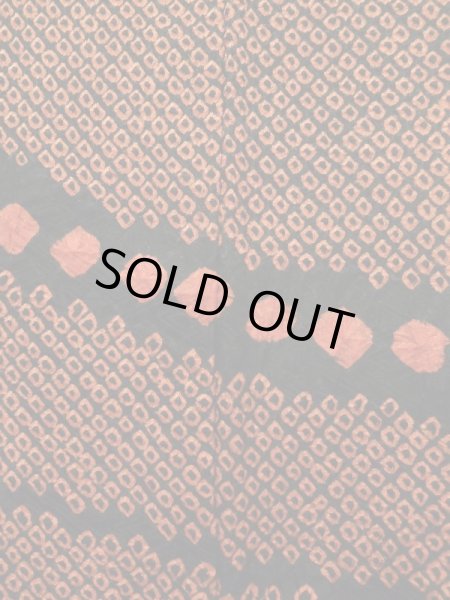 Photo6: Mint K0630H Used Japanese Heather  Orange HAORI short jacket / Silk. Abstract pattern   (Grade A) (6)