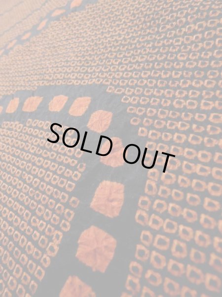 Photo9: Mint K0630H Used Japanese Heather  Orange HAORI short jacket / Silk. Abstract pattern   (Grade A) (9)