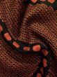 Photo10: Mint K0630H Used Japanese Heather  Orange HAORI short jacket / Silk. Abstract pattern   (Grade A) (10)