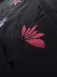 Photo7: K0630Y Used Japanese   Black HAORI short jacket / Silk. Flower,   (Grade C) (7)