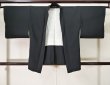 Photo1: K0707C Used Japanese   Black HAORI short jacket / Silk.    (Grade B) (1)