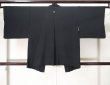 Photo2: K0707C Used Japanese   Black HAORI short jacket / Silk.    (Grade B) (2)