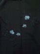 Photo3: K0707D Used Japanese   Black HAORI short jacket / Silk. Flower   (Grade C) (3)