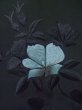 Photo4: K0707D Used Japanese   Black HAORI short jacket / Silk. Flower   (Grade C) (4)