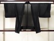 Photo1: K0708C Used Japanese   Black HAORI short jacket / Silk.    (Grade C) (1)