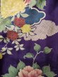 Photo3: K0708D Used Japanese   Purple HAORI short jacket / Silk. Peony,   (Grade C) (3)