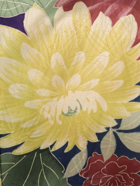 Photo6: K0708D Used Japanese   Purple HAORI short jacket / Silk. Peony,   (Grade C) (6)