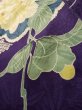 Photo11: K0708D Used Japanese   Purple HAORI short jacket / Silk. Peony,   (Grade C) (11)
